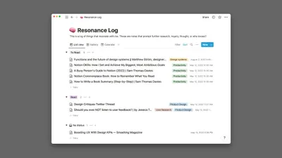 Notion Resonance Log